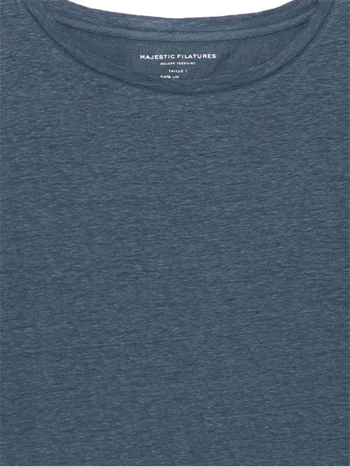 T-shirt donna Majestic Filatures collo barca blu MAJESTIC FILATURES | E26M011FTS1441121